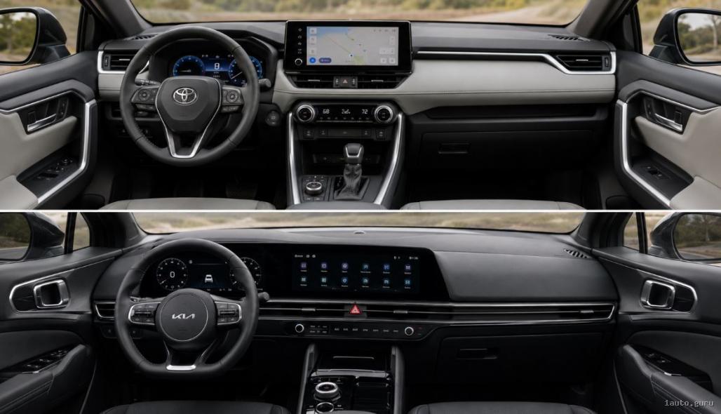 Різниця між Kia Sportage і Toyota RAV4 у салоні