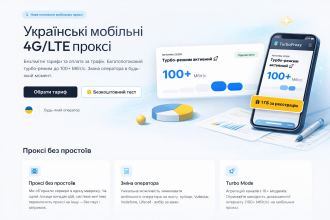 TurboProxy — українські мобільні 4G/5G проксі для реклами, парсингу та гео-перевірок