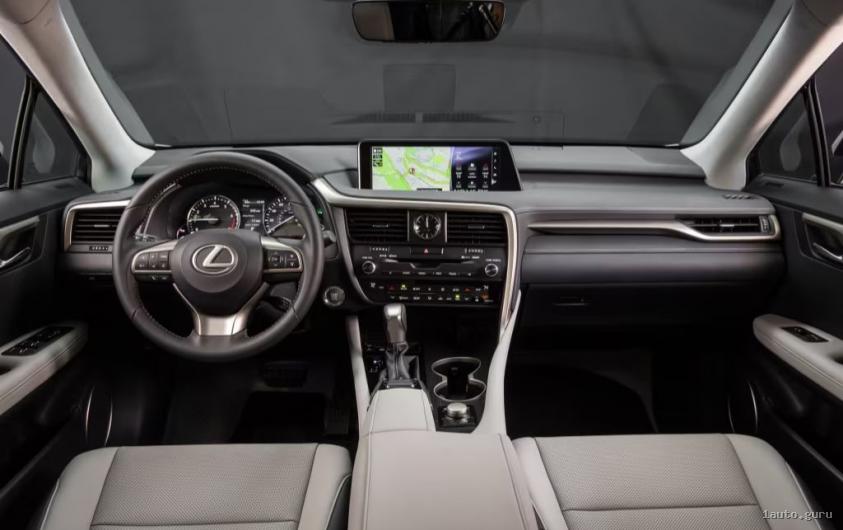 Інтер’єр Lexus RX IV до оновлення 2019 року: передня панель, центральна консоль та передні крісла